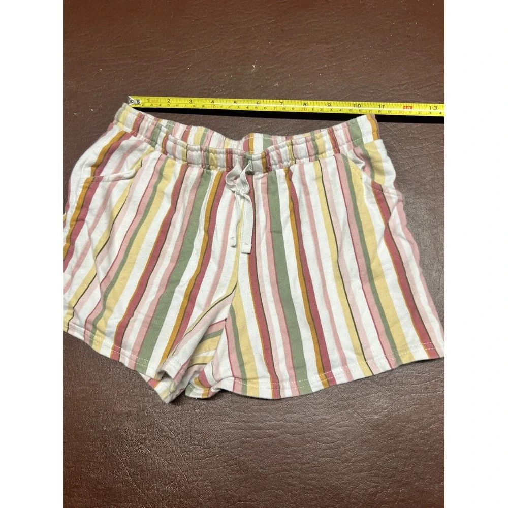 Carters Twill Tie Front Detail Stripe Pull On Shorts‎ Girls Size 12/12A